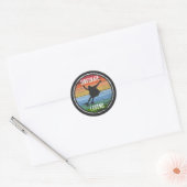 Retro Surfskate Legend T-Shirt Ronde Sticker (Envelop)