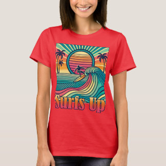 Retro surft omhoog T-shirt