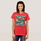 Retro surft omhoog T-shirt (Voorkant volledig)