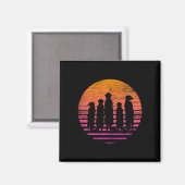Retro suricata-uitvoering magneet (Voorkant / Achterkant)
