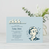 Retro Surprise Baby Shower-uitnodigingen Kaart (Staand voorkant)