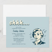 Retro Surprise Baby Shower-uitnodigingen Kaart (Voorkant / Achterkant)