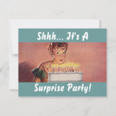 Retro Surprise Party Gal Birthday Cake Kaart (Voorkant)