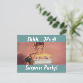 Retro Surprise Party Gal Birthday Cake Kaart (Staand voorkant)
