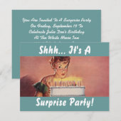 Retro Surprise Party Gal Birthday Cake Kaart (Voorkant / Achterkant)