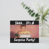 Retro Surprise Party Gal Birthday Cake Kaart (Staand voorkant)