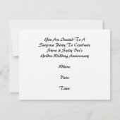 Retro Surprise Party Golden Jubileum nodigt uit Kaart (Achterkant)