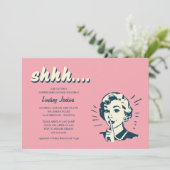 Retro Surprise Shower of Party Invitations Kaart (Staand voorkant)