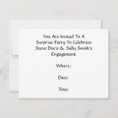 Retro Surprisefeest Vier Verloofde Uitnodigingen (Achterkant)