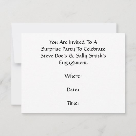 Retro Surprisefeest Vier Verloofde Uitnodigingen (Achterkant)