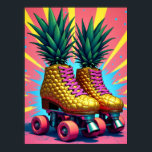 Retro Surreal Ananas Roller Schaatsen Pop Art Poster<br><div class="desc">Dit gedurfde en eigenzinnige kunstwerk reimagines een paar roller schaatsen als gouden ananas, het transformeren van de dagelijkse straatstijl in een surrealistische pop cultuur statement. Elke glanzende ananasschoen, compleet met metallic glans en tropische textuur, zit bovenop glanzende chromen wielen, klaar om in een wereld te rollen waar luxe een speelse...</div>