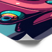 Retro Surrealisme - Pop Art Cosmic Camera Poster (Hoek)