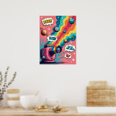 Retro Surrealisme - Pop Art Cosmic Camera Poster (Keuken)