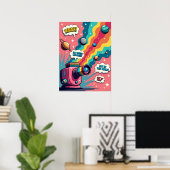 Retro Surrealisme - Pop Art Cosmic Camera Poster (Thuiskantoor)