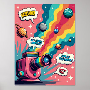 Retro Surrealisme - Pop Art Cosmic Camera Poster