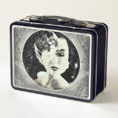 Retro Surrealistische Art Deco Maan Dame (Achterkant)