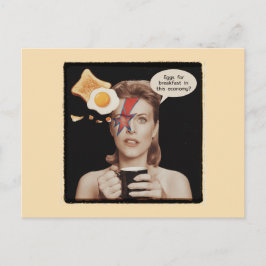 Retro surrealistische eieren voor het ontbijt, in  briefkaart