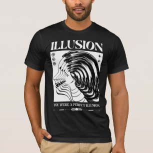 Retro Surrealistische Illusie Echo Face Streetwear T-shirt