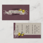  retro-surrostylist paarse boeg, zoet visitekaartje (Voorkant / Achterkant)