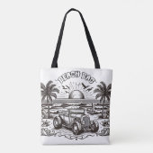 Retro Surven Auto Kleuren Tote Bag (Achterkant)