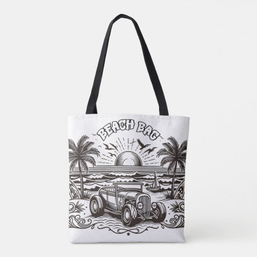 Retro Surven Auto Kleuren Tote Bag (Achterkant)