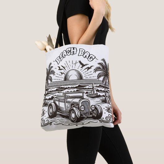 Retro Surven Auto Kleuren Tote Bag (Dichtbij)
