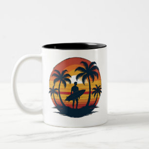 Retro Surven Mok – 70s Sunset Beach Koffiekopje