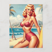 Retro Surven pin-up Briefkaart (Voorkant)