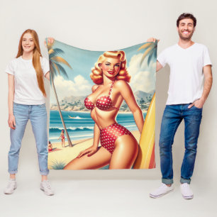 Retro Surven pin-up Fleece Deken