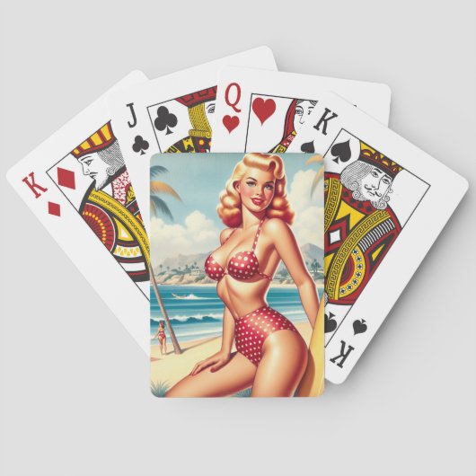Retro Surven pin-up Pokerkaarten (Achterkant)