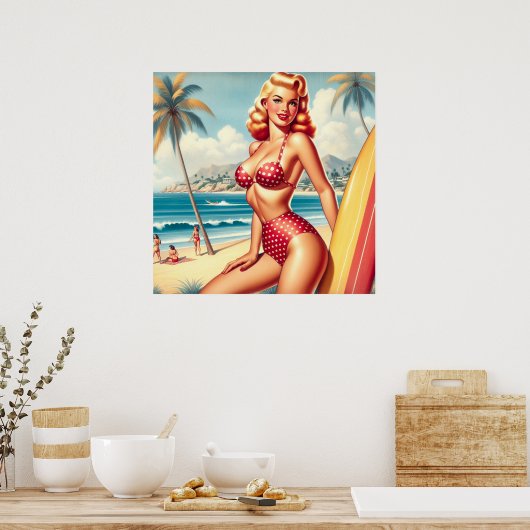 Retro Surven pin-up Poster (Keuken)