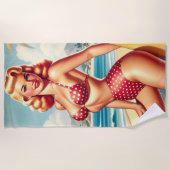 Retro Surven pin-up Strandlaken (Voorkant)