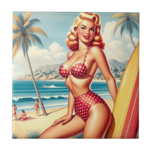 Retro Surven pin-up Tegeltje
