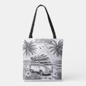 Retro Surven Van Kleuren Tote Bag (Achterkant)