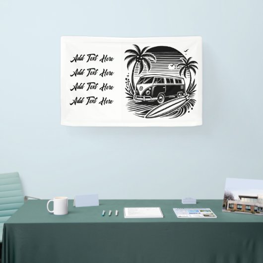 Retro Surven Van & Palm Trees Banner (Beurs)