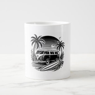 Retro Surven Van & Palm Trees Design Specialty Mok
