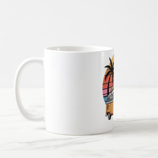 Retro Surven van Sunset Vibes Koffiemok (Links)
