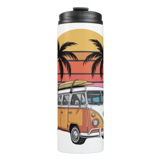Retro Surven van Sunset Vibes Thermosbeker (Voorkant)