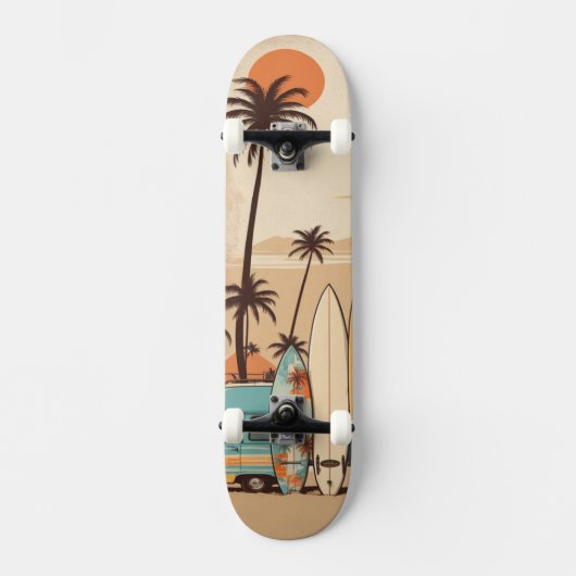 Retro Surven Vibes Skateboard (Voorkant)