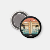 Retro Surven Vibes - Surfboard & Waves Magneet (Voorkant / Achterkant)