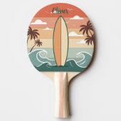 Retro Surven Vibes - Surfboard & Waves Tafeltennisbatje (Achterkant)