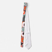 Retro Sushi Flower Squares Aangepast Stropdas (Achterkant)