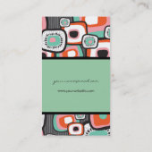 Retro Sushi Flower Squares Aangepaste profielkaart Visitekaartje (Achterkant)