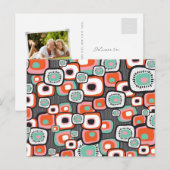 Retro Sushi Flower Squares Hartelijk dank, Briefka Briefkaart (Voorkant / Achterkant)