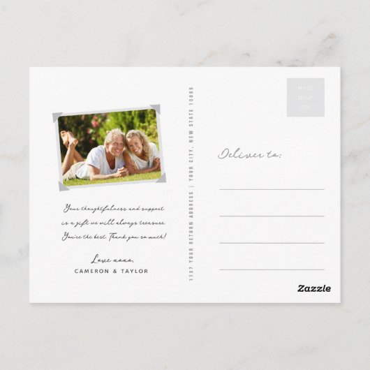 Retro Sushi Flower Squares Hartelijk dank, Briefka Briefkaart (Achterkant)