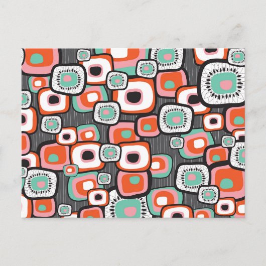 Retro Sushi Flower Squares Hartelijk dank, Briefka Briefkaart (Voorkant)