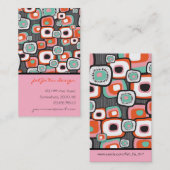 Retro Sushi Flower Squares Visitekaartje (Voorkant / Achterkant)