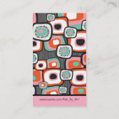 Retro Sushi Flower Squares Visitekaartje (Achterkant)