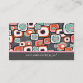 Retro Sushi Flower Squares Visitekaartje (Achterkant)