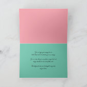 Retro Sushi Roze Flowers Unique Squares Pattern Bedankkaart (Binnen)